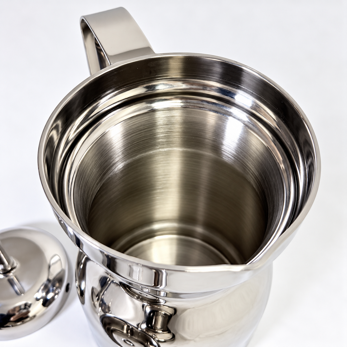 Chocolatera Cafetera 1 Litro – Acero Inoxidable con Filtro y Sistema Antiderrame