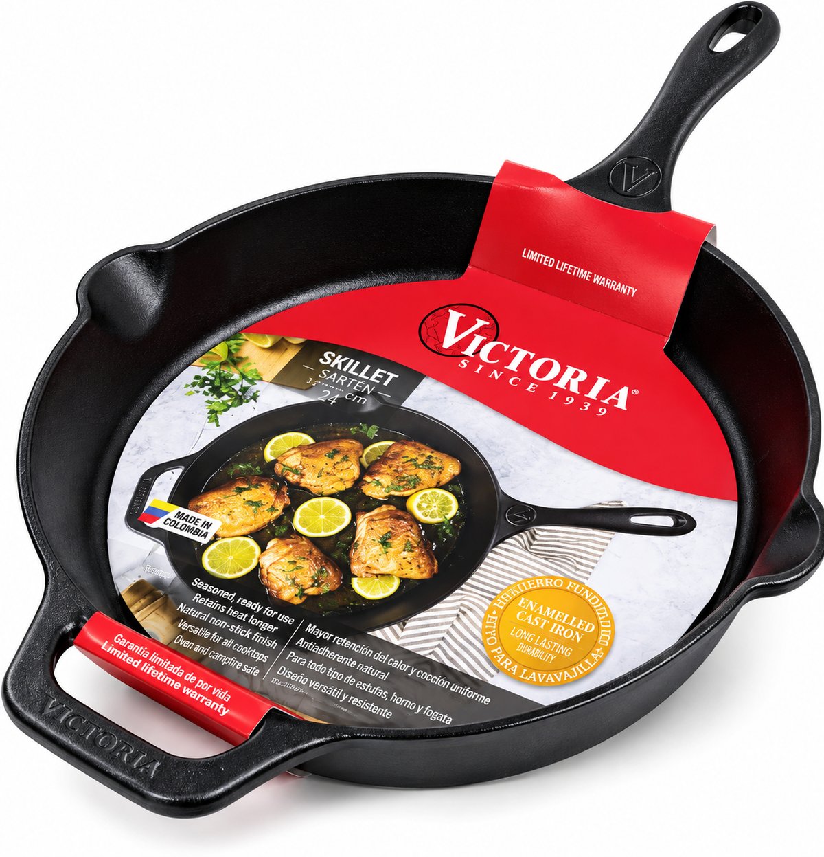 Sartén Victoria Skillet 30 cm en Hierro Fundido