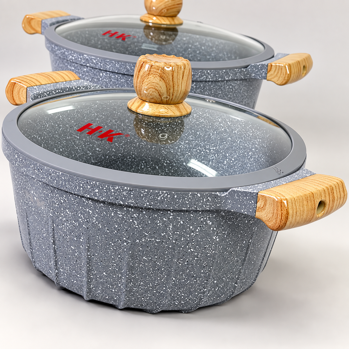 Batería de Cocina H·K Granito Antiadherente – 10 Piezas Gris