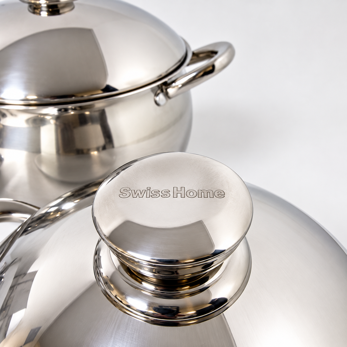 Batería de Cocina Swiss Home MK-9 – 9 Piezas en Acero Inoxidable
