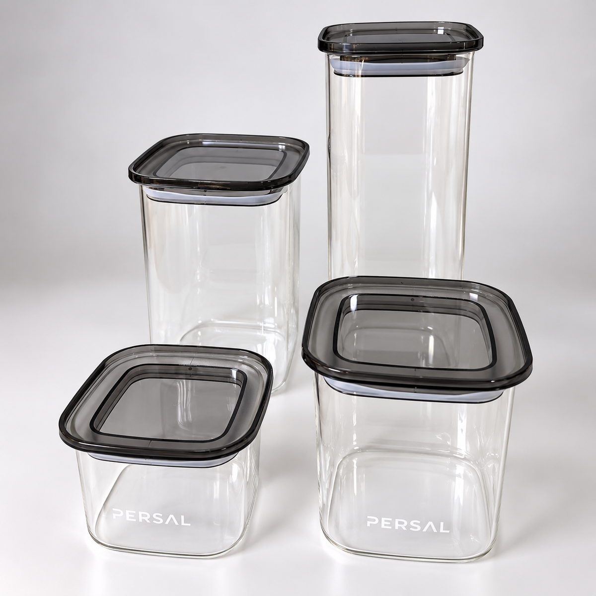 Set de Contenedores Herméticos Persal en Vidrio – 4 Piezas