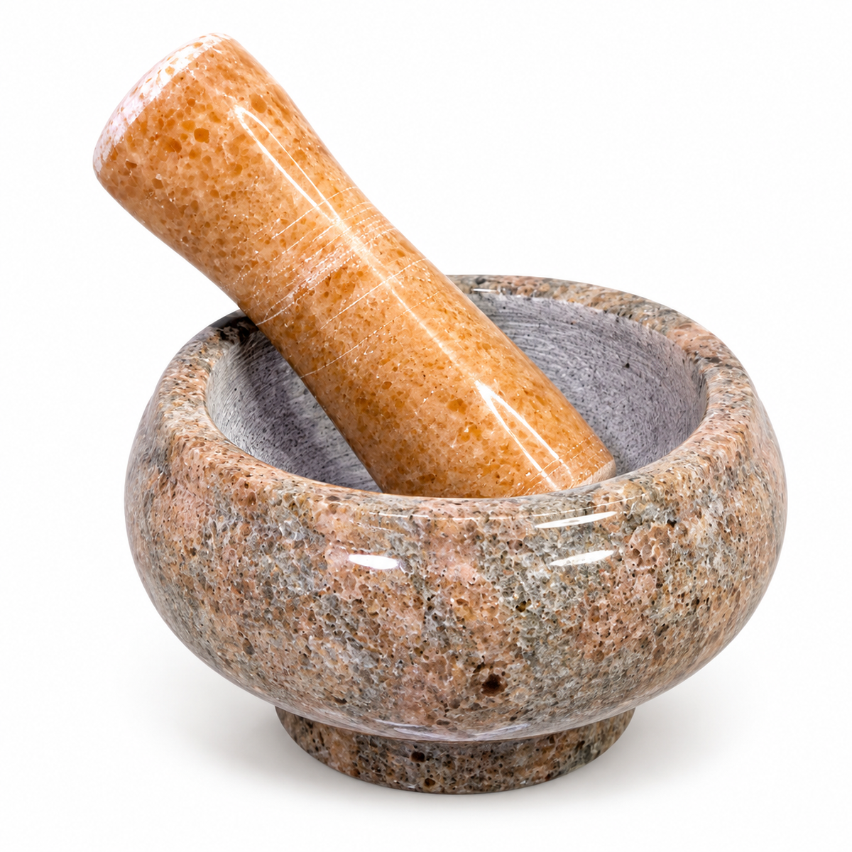 Mortero de Mármol con Pistilo – Triturador Manual para Cocina