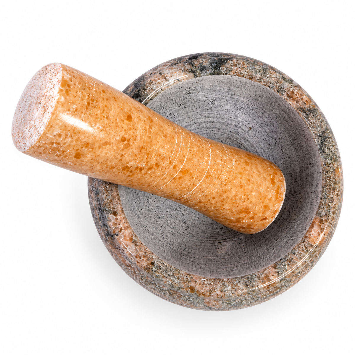 Mortero de Mármol con Pistilo – Triturador Manual para Cocina