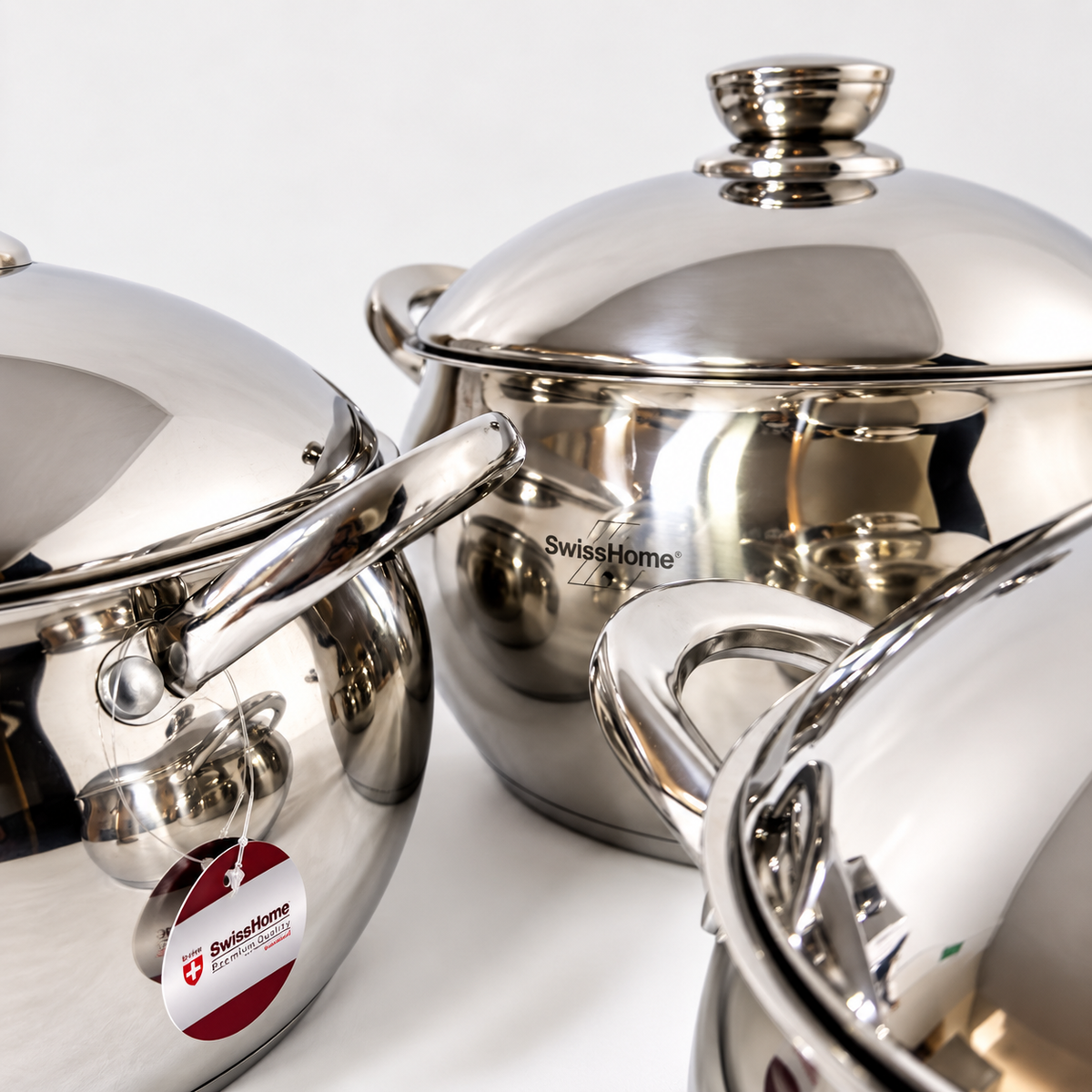Batería de Cocina Swiss Home MK-9 – 9 Piezas en Acero Inoxidable