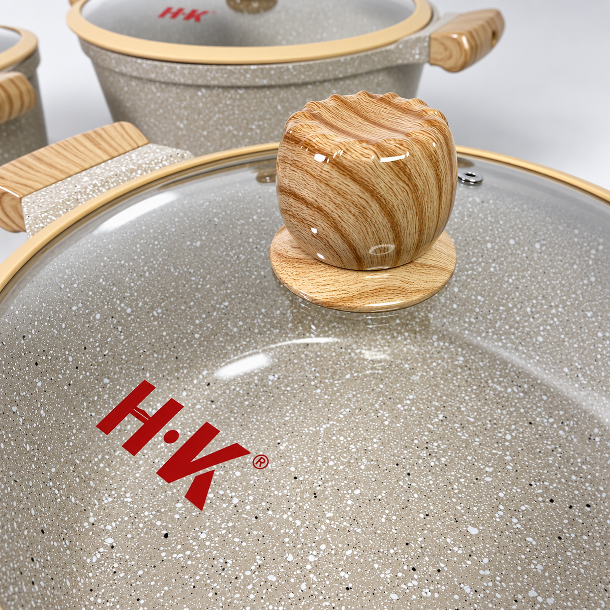 Batería de Cocina H·K Granito Antiadherente – 10 Piezas Beige
