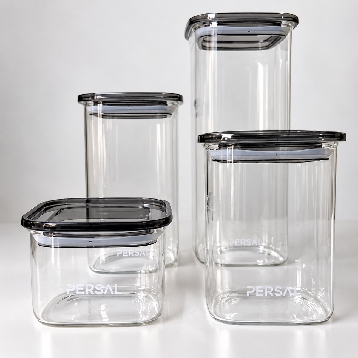 Set de Contenedores Herméticos Persal en Vidrio – 4 Piezas
