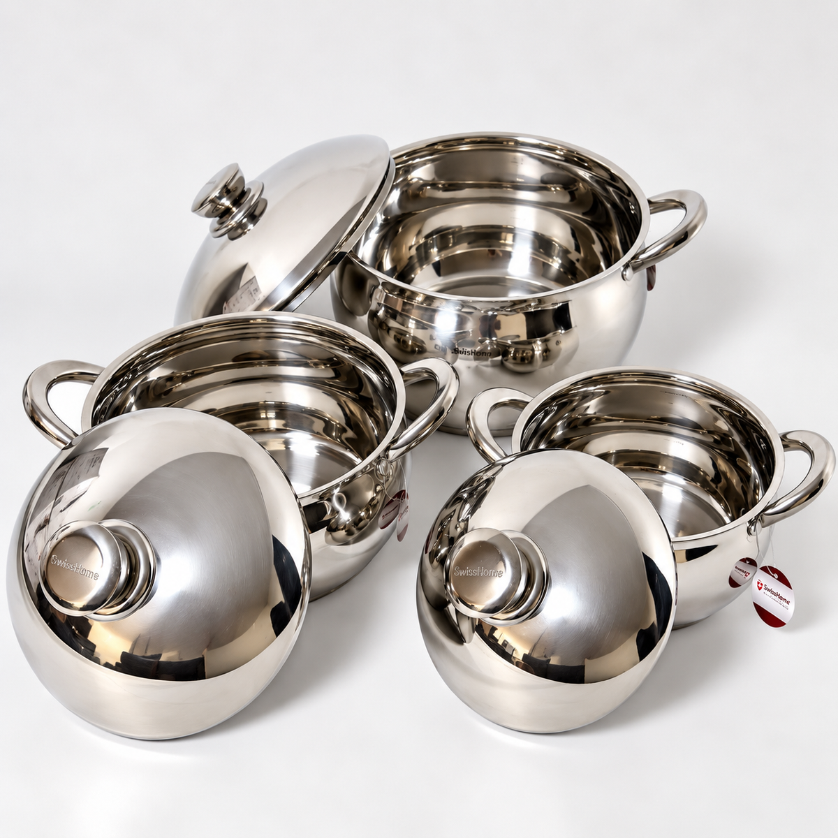 Batería de Cocina Swiss Home MK-9 – 9 Piezas en Acero Inoxidable