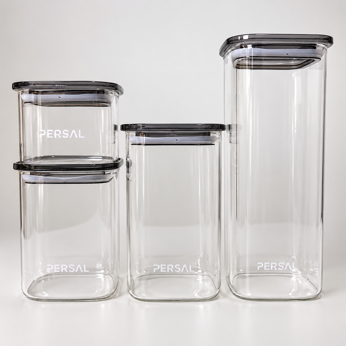 Set de Contenedores Herméticos Persal en Vidrio – 4 Piezas