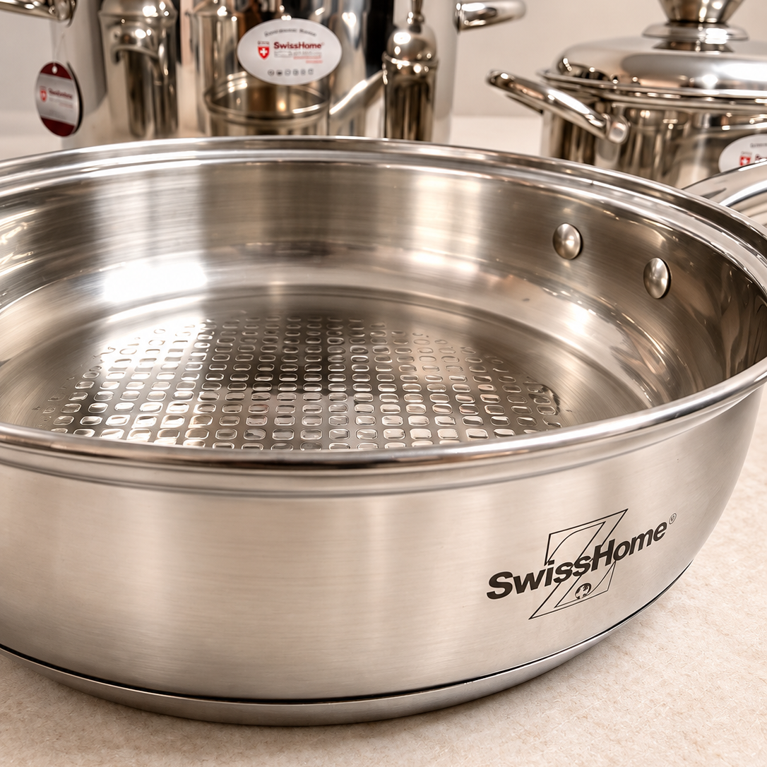 Batería de Cocina Swiss Home MK13 – 13 Piezas Acero Inoxidable 18/10
