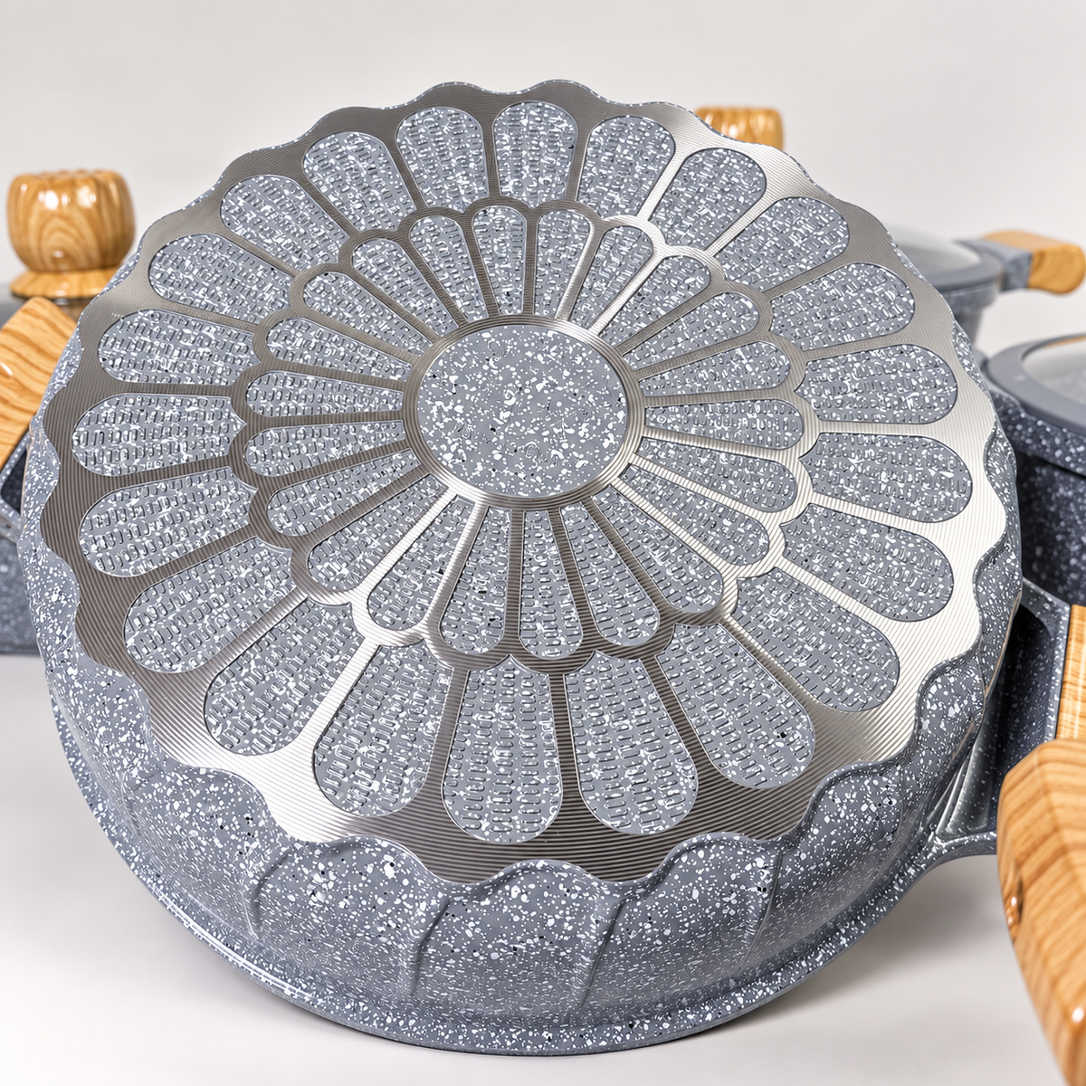 Batería de Cocina H·K Granito Antiadherente – 10 Piezas Gris