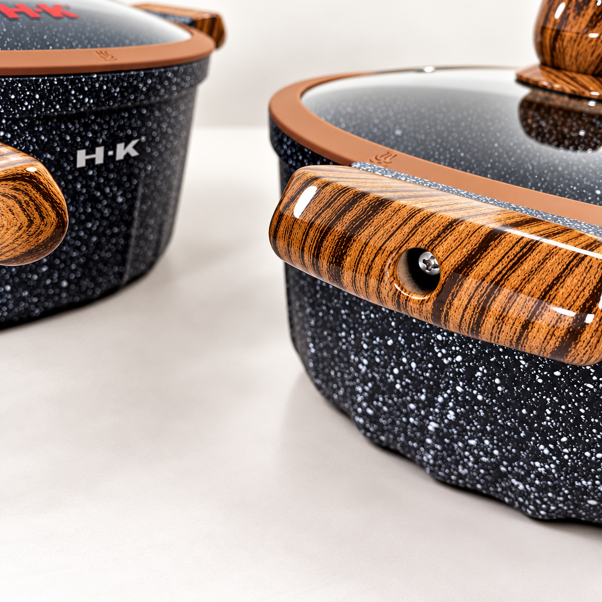 Batería de Cocina H·K Granito Antiadherente – 10 Piezas Negra