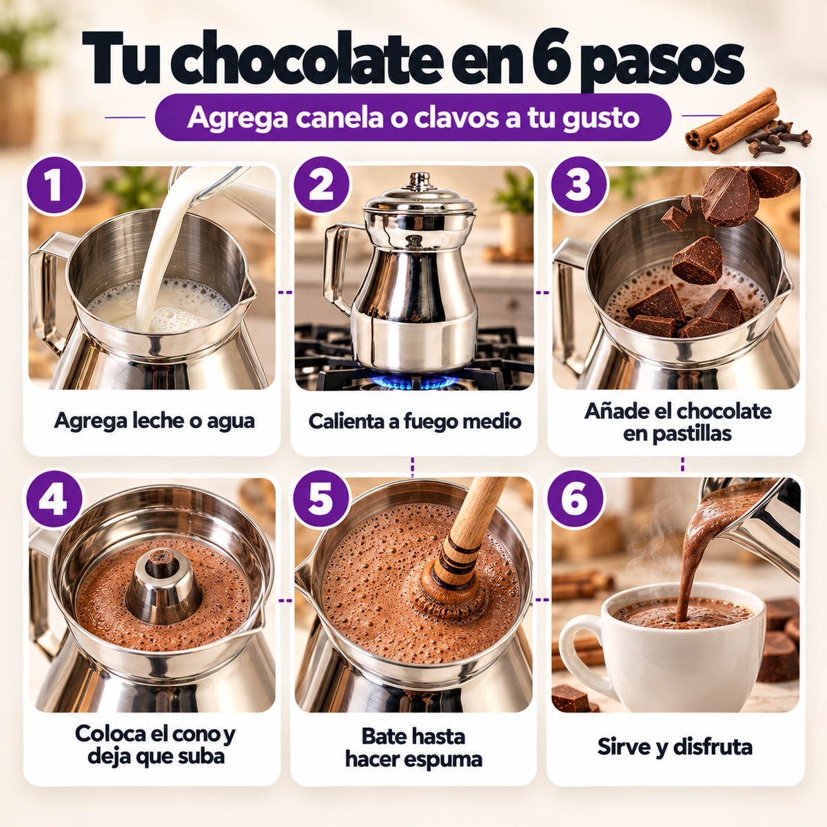 Chocolatera 2 Litros – Acero Inoxidable con Filtro y Sistema Antiderrame