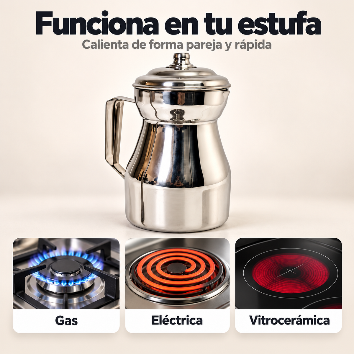 Chocolatera 2 Litros – Acero Inoxidable con Filtro y Sistema Antiderrame